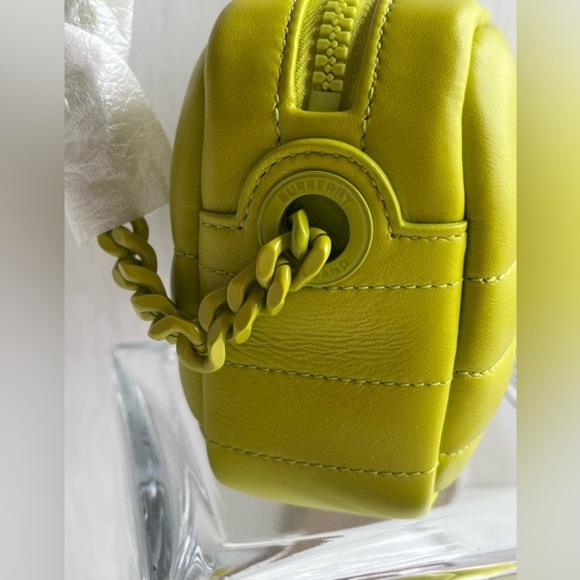 BURBERRY NWT BNIB Mini Lola Quilted Leather Camera Bag Vivid Lime - Picture 9 of 14